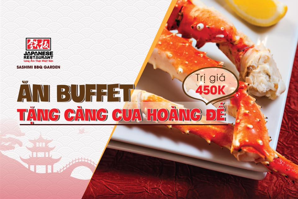 Buffet Nhật: Tặng Quà 450K + Free Đồ Uống