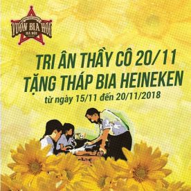 Ưu đãi khi đặt tiệc 20-11 Vườn Bia Hà Nội 2