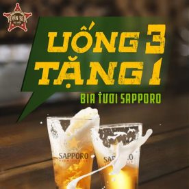 Uống 3 tặng 1 Sapporo Tươi tại Vườn Bia Hà Nội 4