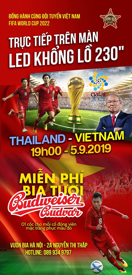 Địa điểm nhà hàng xem bóng đá: Cổ vũ Việt Nam dự vòng loại World Cup 2022 